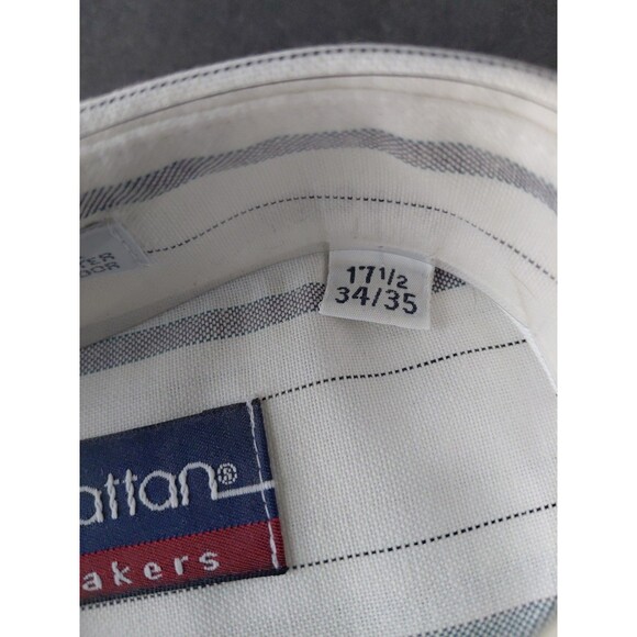 Manhattan Shirtmakers Wrinkle Free Long Sleeve Cotton Blend Men's Shirt 34/35 - Picture 7 of 9